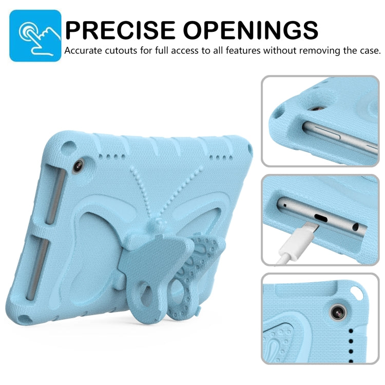 For Amazon Kindle Fire HD8 /8 Plus 2020/2022 Butterfly Bracket EVA Shockproof Tablet Case(Light Blue)