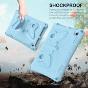 For Amazon Kindle Fire HD8 /8 Plus 2020/2022 Butterfly Bracket EVA Shockproof Tablet Case(Light Blue)