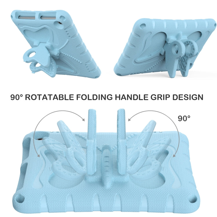 For Amazon Kindle Fire HD8 /8 Plus 2020/2022 Butterfly Bracket EVA Shockproof Tablet Case(Light Blue)