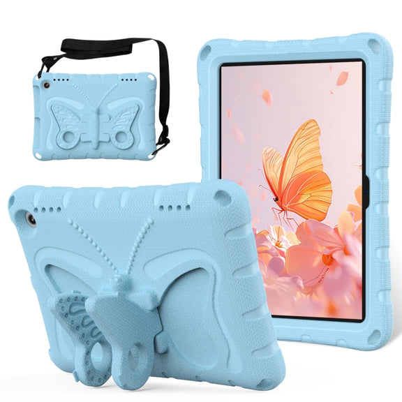For Amazon Kindle Fire HD8 /8 Plus 2020/2022 Butterfly Bracket EVA Shockproof Tablet Case(Light Blue)