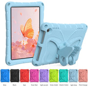 For Amazon Kindle Fire HD8 /8 Plus 2020/2022 Butterfly Bracket EVA Shockproof Tablet Case(Light Blue)