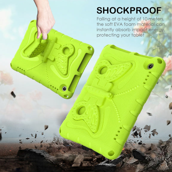 For Amazon Kindle Fire HD8 /8 Plus 2020/2022 Butterfly Bracket EVA Shockproof Tablet Case(Grass Green)