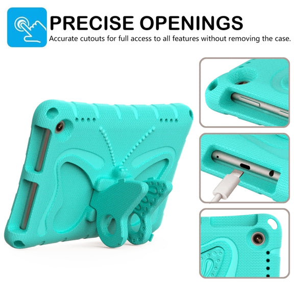 For Amazon Kindle Fire HD8 /8 Plus 2020/2022 Butterfly Bracket EVA Shockproof Tablet Case(Mint Green)