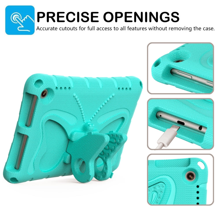 For Amazon Kindle Fire HD8 /8 Plus 2020/2022 Butterfly Bracket EVA Shockproof Tablet Case(Mint Green)