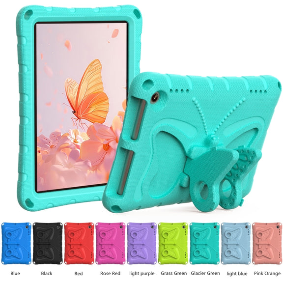 For Amazon Kindle Fire HD8 /8 Plus 2020/2022 Butterfly Bracket EVA Shockproof Tablet Case(Mint Green)