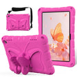 For Amazon Kindle Fire HD8 /8 Plus 2020/2022 Butterfly Bracket EVA Shockproof Tablet Case(Rose Red) - Amazon by PMC TechLife | Online Shopping South Africa | PMC TechLife | Buy Now Pay Later Mobicred