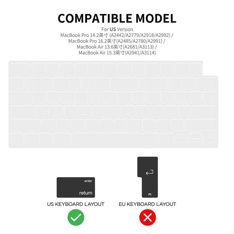 For MacBook Pro 14.2 / 16.2 / Air 13.6 / 15.3 ENKAY US Version Soft TPU Keyboard Protector Film