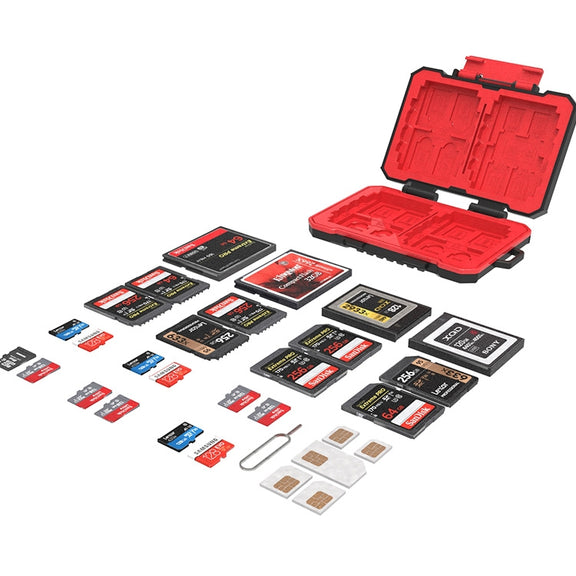Desiontal SD / TF / XQD / CF / SIM / TF Storage Card Memory Card Organizer Outdoor Portable Water-resistant Box