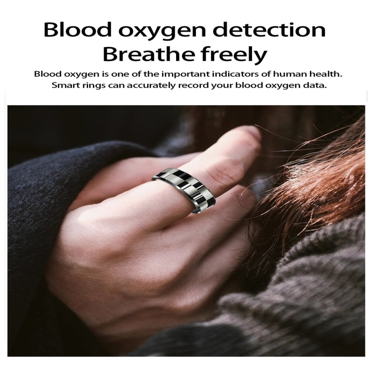 R9 SIZE 8 Smart Ring, Support Wellness Tracking / Gesture Control / Somatosensory Games(Black)