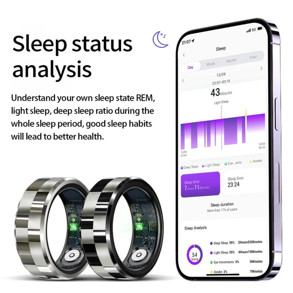 R9 SIZE 9 Smart Ring, Support Wellness Tracking / Gesture Control / Somatosensory Games(Black)