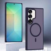 For Samsung Galaxy S25+ 5G Transparent TPU Hybrid PC Magsafe Phone Case(Purple)