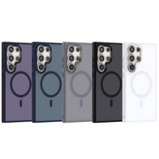 For Samsung Galaxy S25 Ultra 5G Transparent TPU Hybrid PC Magsafe Phone Case(Blue)