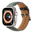Stitched Genuine Leather Watch Band For Apple Watch 46mm / 49mm / 45mm / 44mm(Frosted Green) - Watch Bands by PMC TechLife | Online Shopping South Africa | PMC TechLife | Buy Now Pay Later Mobicred
