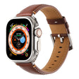 Stitched Genuine Leather Watch Band For Apple Watch 42mm / 41mm / 40mm / 38mm(Pull Up Leather Brown) - Watch Bands by PMC TechLife | Online Shopping South Africa | PMC TechLife | Buy Now Pay Later Mobicred