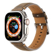 Stitched Genuine Leather Watch Band For Apple Watch 42mm / 41mm / 40mm / 38mm(Frosted  Olive) - Watch Bands by PMC TechLife | Online Shopping South Africa | PMC TechLife | Buy Now Pay Later Mobicred