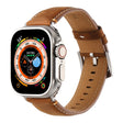 Stitched Genuine Leather Watch Band For Apple Watch 42mm / 41mm / 40mm / 38mm(Frosted Brown) - Watch Bands by PMC TechLife | Online Shopping South Africa | PMC TechLife | Buy Now Pay Later Mobicred