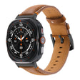 For Samsung Galaxy Watch Ultra 47mm Stitched Black Buckle Genuine Leather Watch Band(Frosted Brown) - Watch Bands by PMC TechLife | Online Shopping South Africa | PMC TechLife | Buy Now Pay Later Mobicred