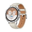 For Huawei Watch GT 5 46mm Silver Buckle Genuine Leather Watch Band(Creamy White) - free shipping - PMC TechLife - Order now!