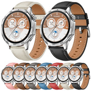 For Huawei Watch GT 5 46mm Silver Buckle Genuine Leather Watch Band(Red)