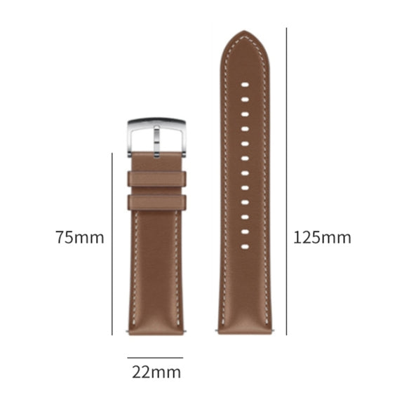 For Huawei Watch GT 5 46mm Silver Buckle Genuine Leather Watch Band(Black)