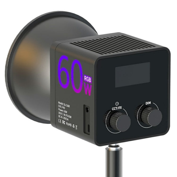 C60R 60W RGB Stage Lamp Professional Video Photography COB Fill Light, Plug:EU Plug