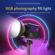 C60R 60W RGB Stage Lamp Professional Video Photography COB Fill Light, Plug:UK Plug