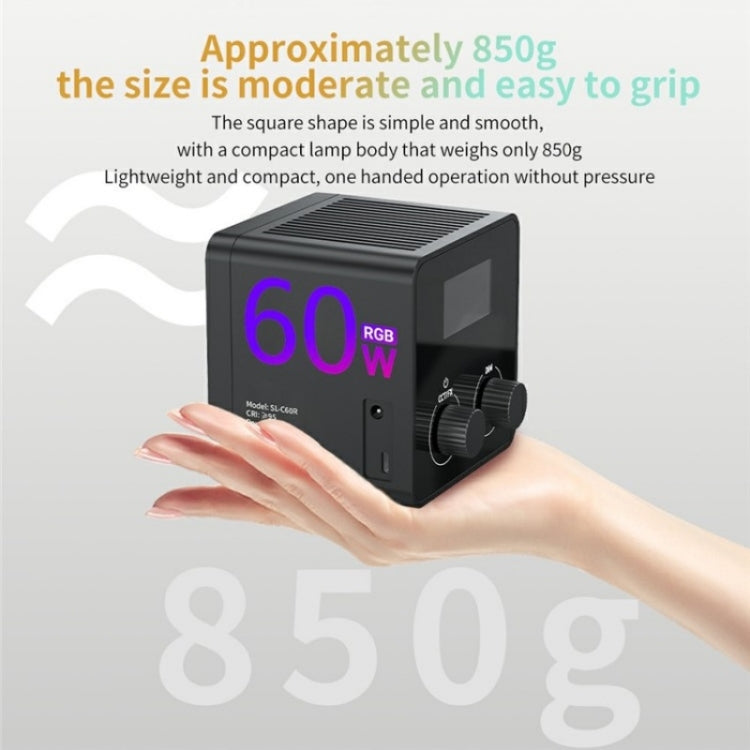 C60R 60W RGB Stage Lamp Professional Video Photography COB Fill Light, Plug:EU Plug