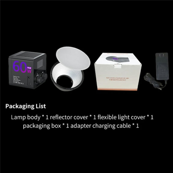 C60R 60W RGB Stage Lamp Professional Video Photography COB Fill Light, Plug:EU Plug