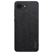 For iPhone 16e Tree Bark Leather Shockproof Phone Case(Black)