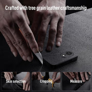 For iPhone 16e Tree Bark Leather Shockproof Phone Case(Brown)