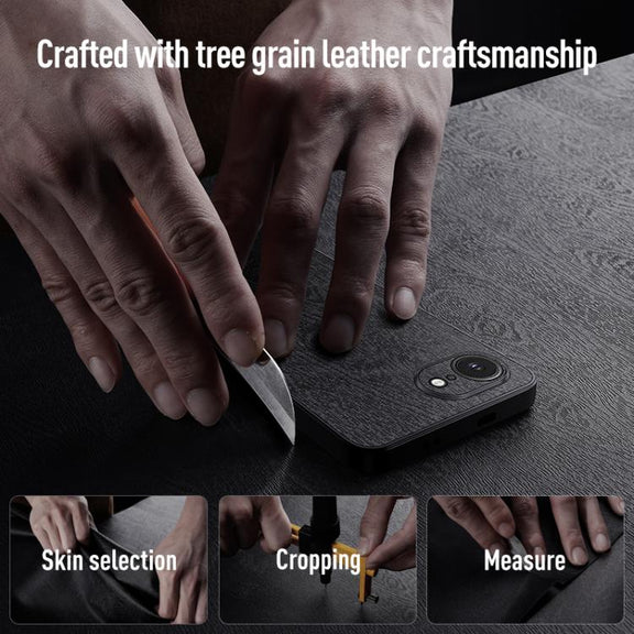 For iPhone 16e Tree Bark Leather Shockproof Phone Case(Brown)