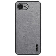 For iPhone 16e Tree Bark Leather Shockproof Phone Case(Grey)