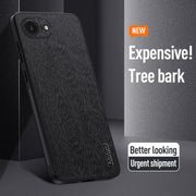 For iPhone 16e Tree Bark Leather Shockproof Phone Case(Grey)