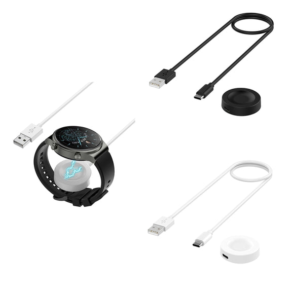 For Huawei Watch GT5 Pro 46mm USB Interface Split Type Smart Watch Charging Cable, Length: 1m(Black)