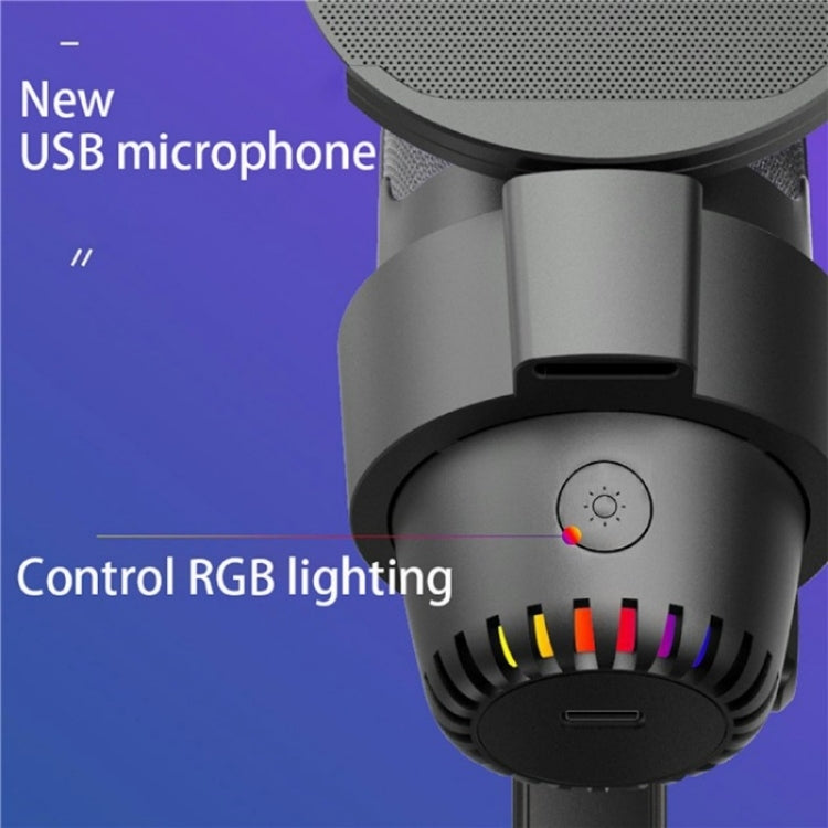 ME9 USB Microphone ENC Noise Reduction Desktop Microphone With RGB Light(Pink)