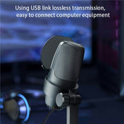 ME9 USB Microphone ENC Noise Reduction Desktop Microphone With RGB Light(White)