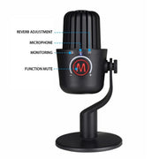 PDO-20 USB Gaming Desktop Microphone Noise Reduction Condenser Microphone(Pink)