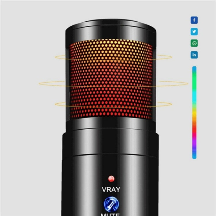MU900 Max RGB Light E-Sports Gaming Condenser Microphone With Desktop Bracket