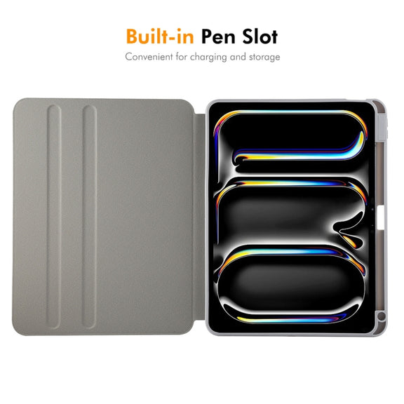 For iPad Pro 11 2024 ENKAY 360 Rotation TPU Leather Smart Tablet Case with Pen Slot(Black)