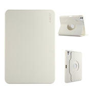 For iPad Pro 11 2024 ENKAY 360 Rotation TPU Leather Smart Tablet Case with Pen Slot(Beige)