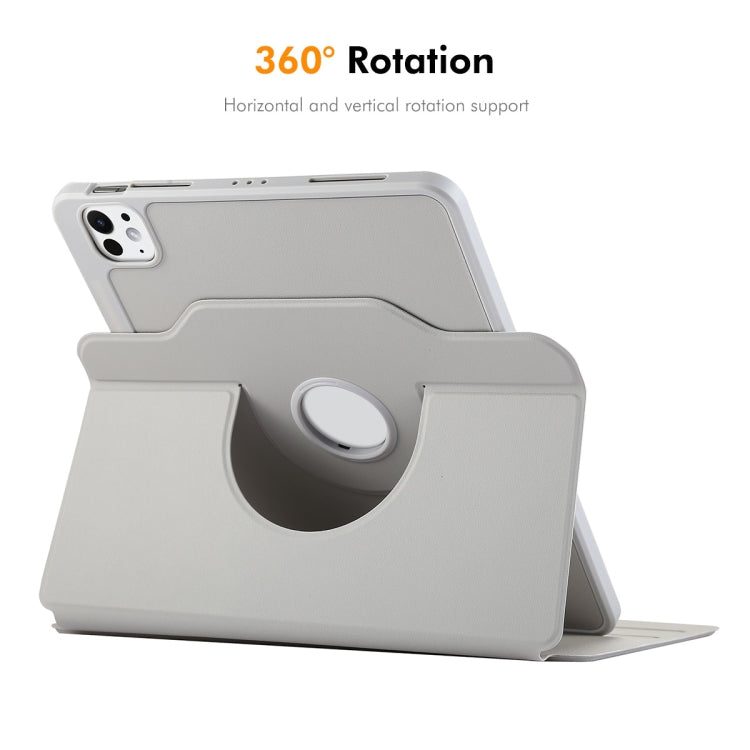 For iPad Pro 11 2024 ENKAY 360 Rotation TPU Leather Smart Tablet Case with Pen Slot(Light Blue)