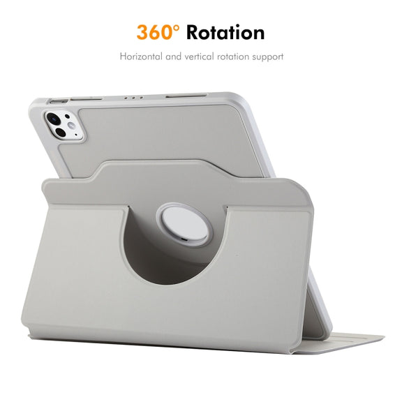 For iPad Pro 11 2024 ENKAY 360 Rotation TPU Leather Smart Tablet Case with Pen Slot(Light Blue)