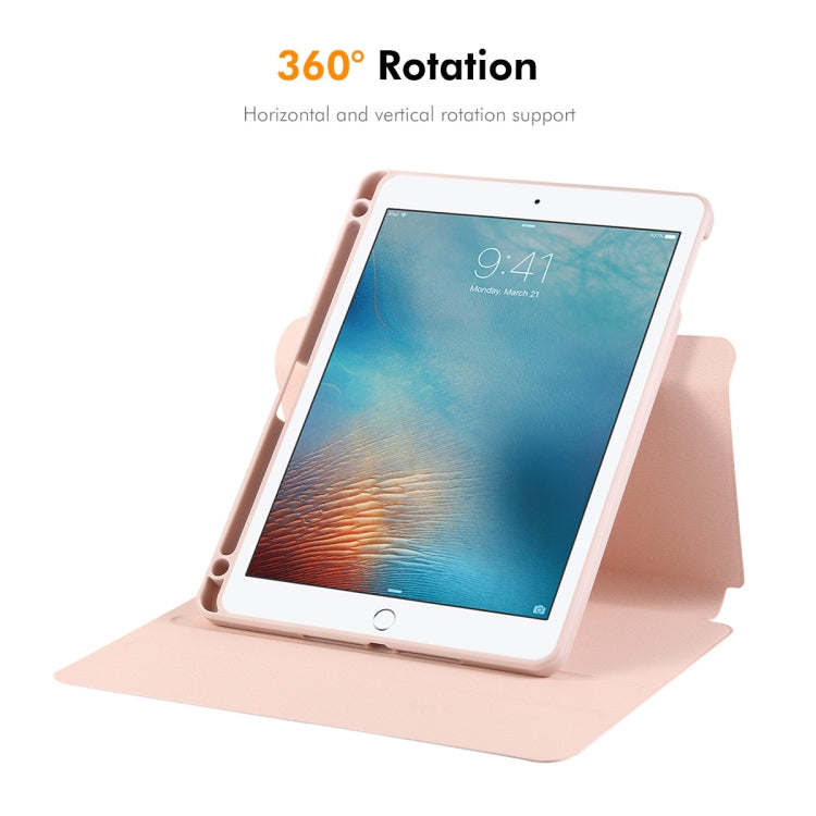 For iPad Air / Air 2 / 9.7 2017 / 2018 ENKAY 360 Rotation TPU Leather Smart Tablet Case with Pen Slot(Black)