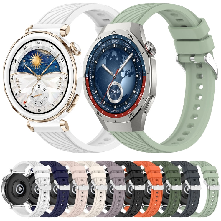 For Huawei Watch GT 5 Pro 46mm Line Texture Quick Release Silicone Watch Band(Original Blue)