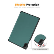 For Honor Pad X8a 11 ENKAY Tri-fold Custer Texture Leather Protective Tablet Case(Dark Blue)