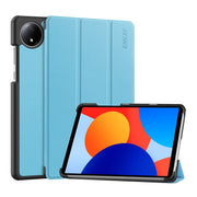 For Redmi Pad SE 4G 8.7 ENKAY Tri-fold Custer Texture Leather Smart Tablet Case(Light Blue)