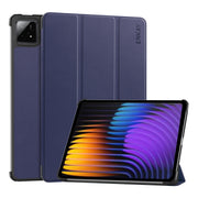 For Xiaomi Pad 7 / 7 Pro 11.2 ENKAY Tri-fold Custer Texture Leather Smart Tablet Case(Dark Blue)
