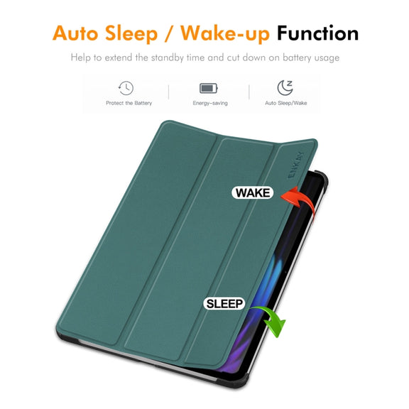 For Xiaomi Pad 7 / 7 Pro 11.2 ENKAY Tri-fold Custer Texture Leather Smart Tablet Case(Grey)