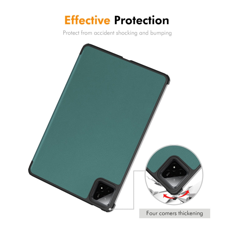 For Xiaomi Pad 7 / 7 Pro 11.2 ENKAY Tri-fold Custer Texture Leather Smart Tablet Case(Grey)