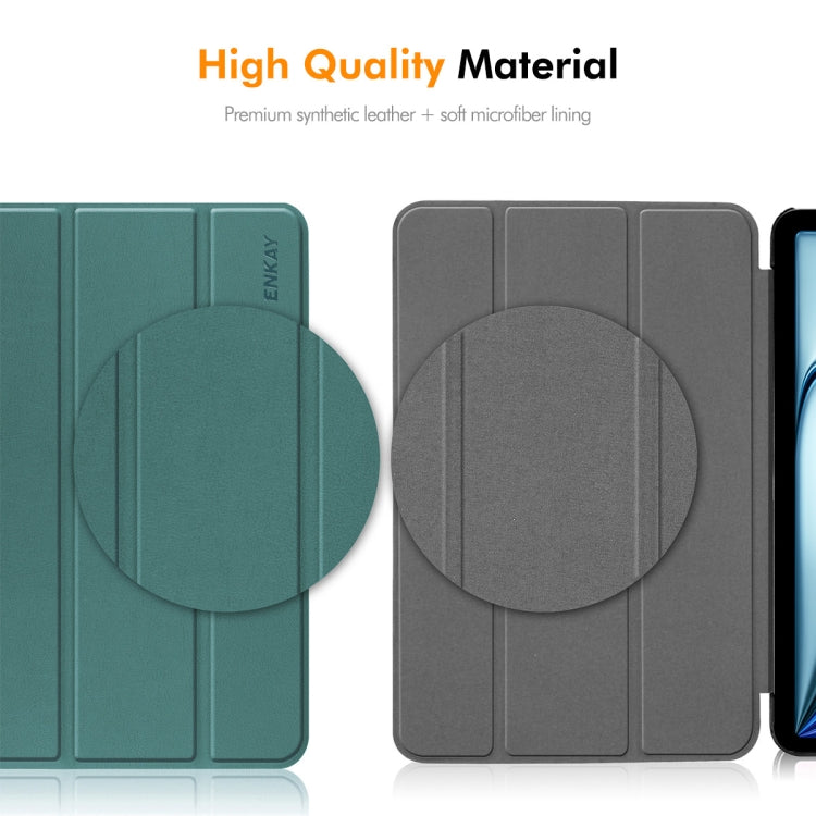 For Xiaomi Pad 7 / 7 Pro 11.2 ENKAY Tri-fold Custer Texture Leather Smart Tablet Case(Red)
